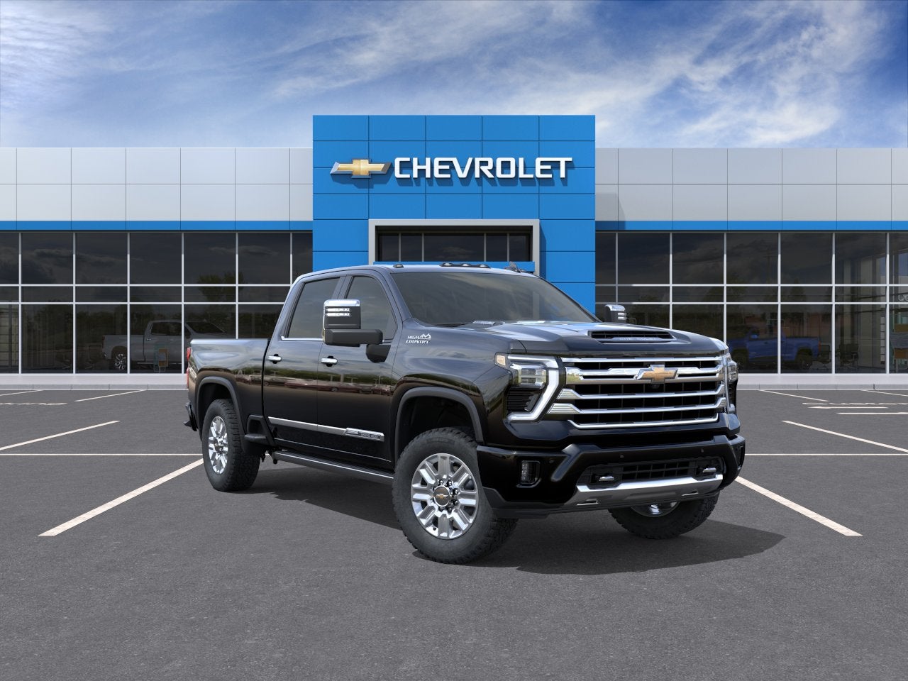 2026 Chevrolet Silverado 3500 HD High Country in Black — front three-quarter view