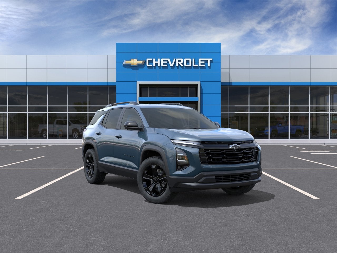 2027 Chevrolet Equinox LT in Lakeshore Blue Metallic — front three-quarter view