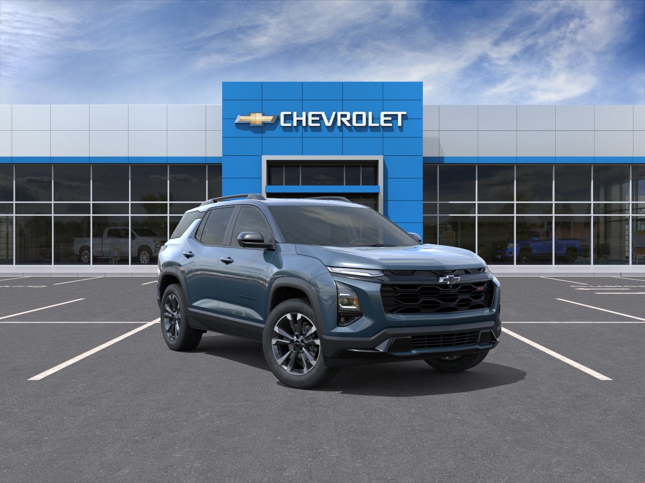 2026 Chevrolet Equinox RS in Lakeshore Blue Metallic — front three-quarter view