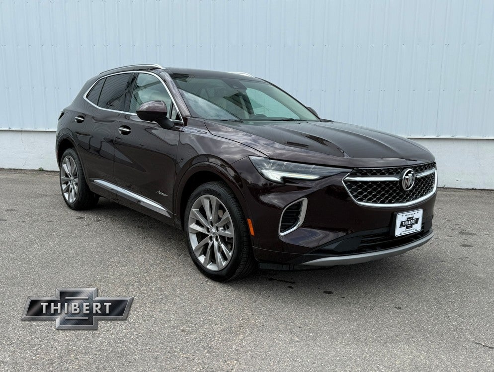 2022 Buick Envision Avenir in Rich Garnet Metallic — front three-quarter view